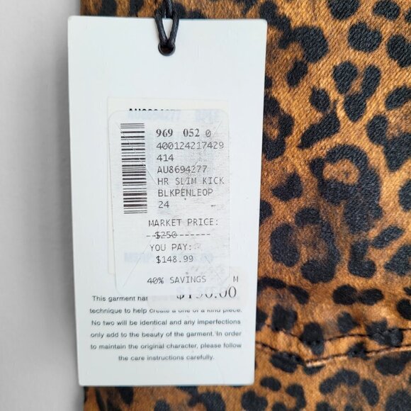 NWT 7 For All Mankind Leopard-Print High Rise Slim Fit Kick Flare Cropped Jeans - Picture 13 of 16